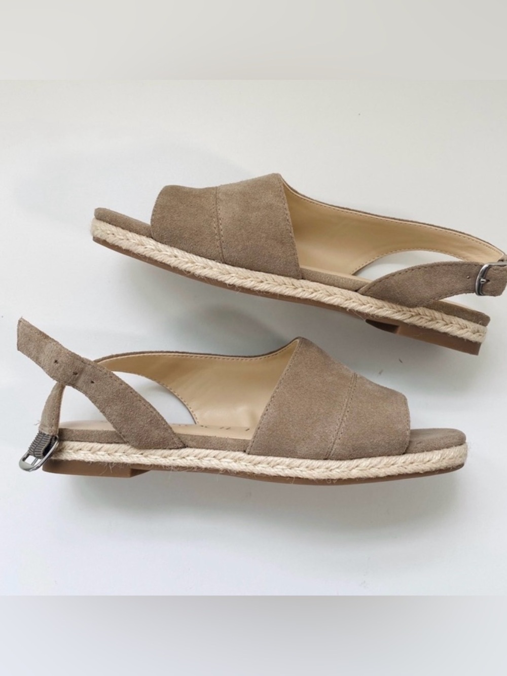 Sole society Tan slingback suede sandal size 7.5 flat - Picture 1 of 8
